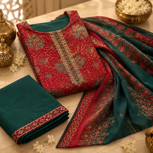 Jaam Satin Printed Dress Material