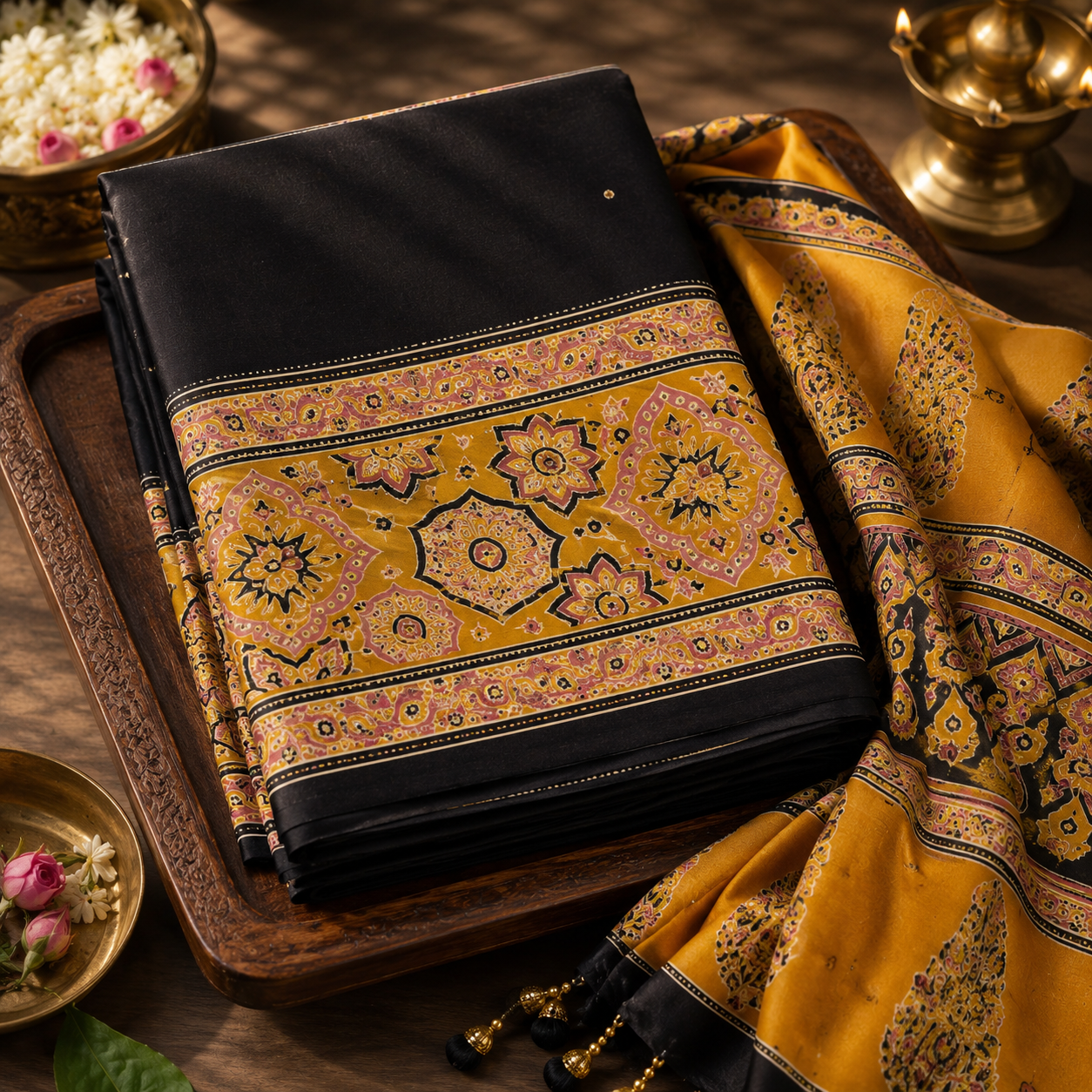 Elegant Semi Modal Hand-Worked Saree