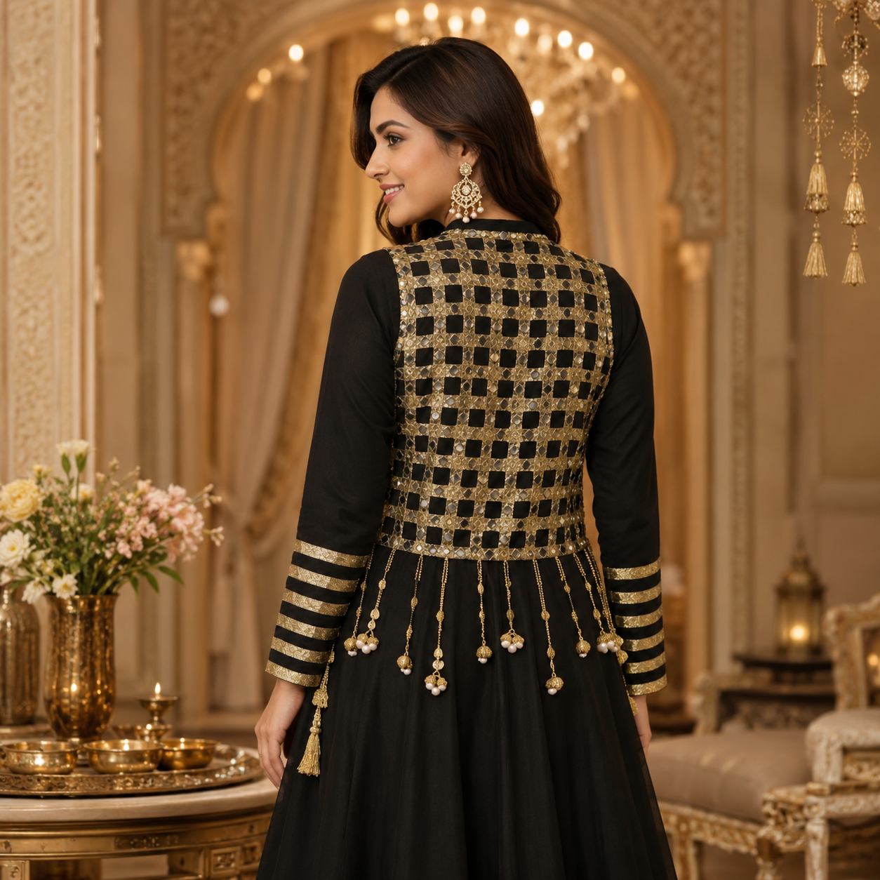 French Crepe Multi-Thread Embroidered Lehenga Choli