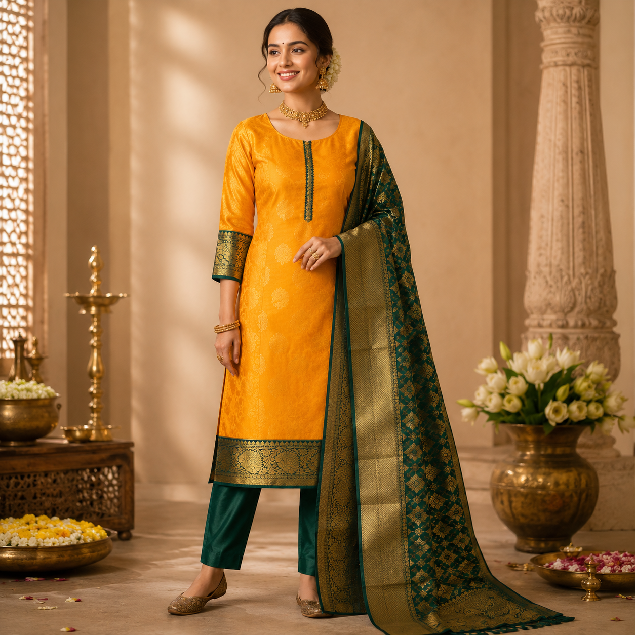 Lichi Silk Jacquard Saree for Festive Wear