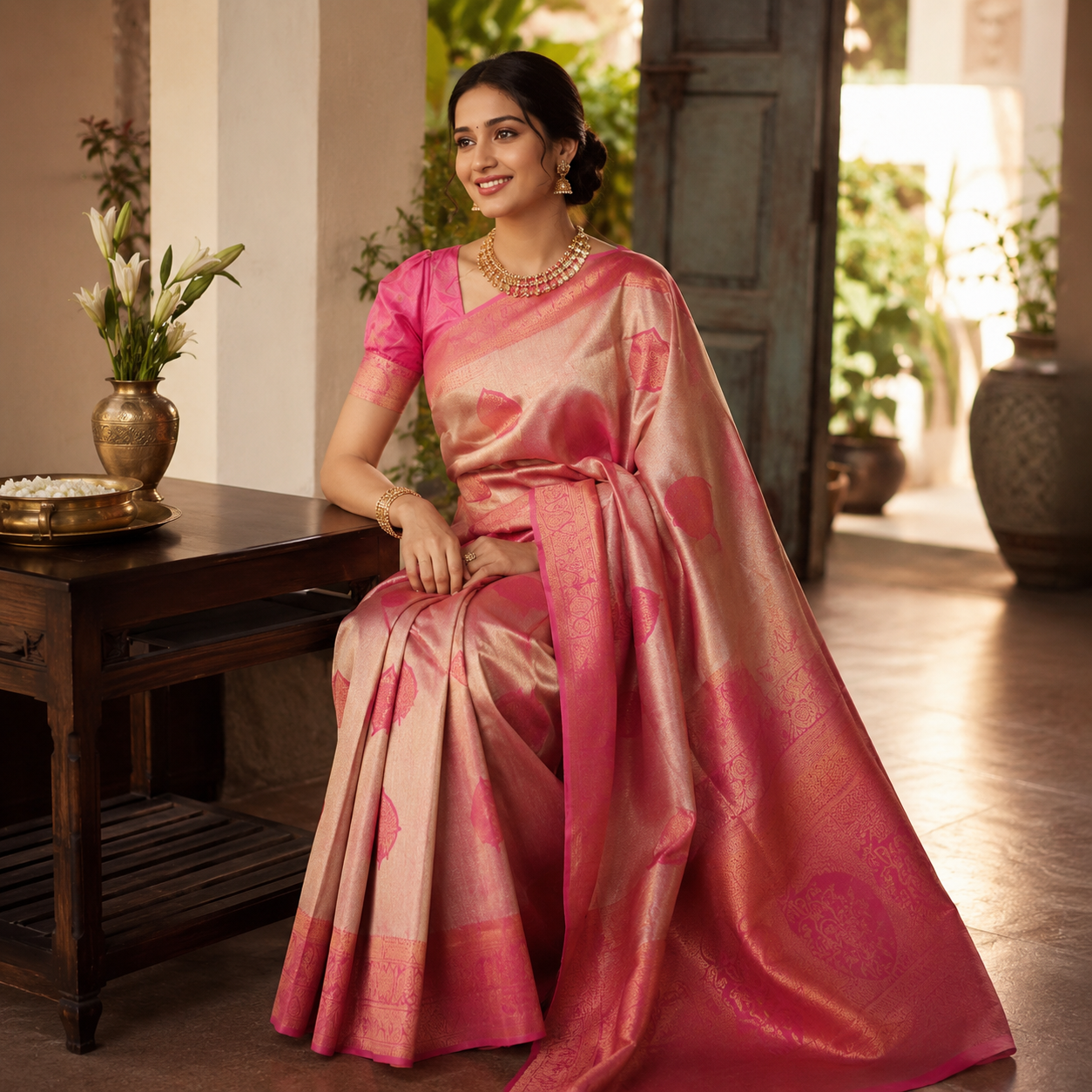 Lichi Soft Silk Jacquard Saree