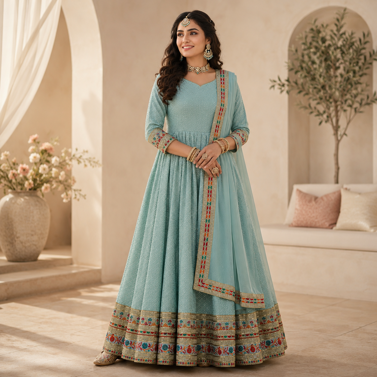 Premium Georgette Semi-Stitched Lehenga
